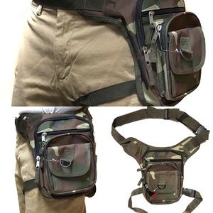 Camouflage Holster style drop leg utility bag waist hip pouch